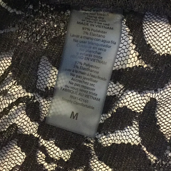 🖤Solid black NWT Shirley delicate lace sz Medium - Picture 4 of 5